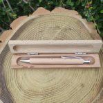 Bükkfa toll fa tolltartóval - szögletes tartó