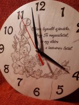   Születésnapi ajándék - egyedi falióra,  kardvirág és gerbera virág grafikával